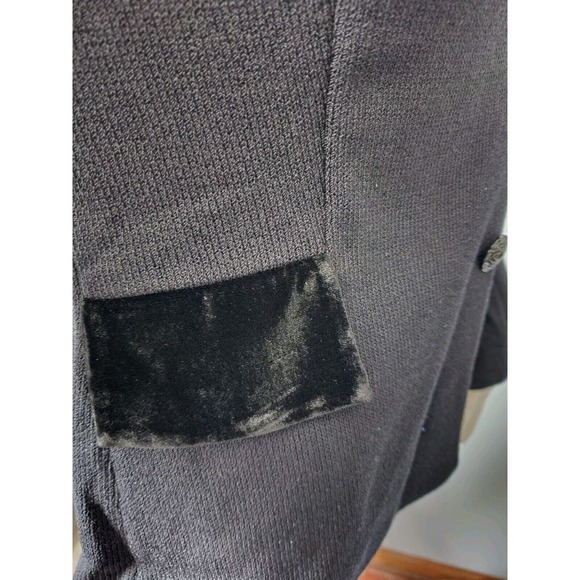 ELEGANT ST JOHN BLACK KNIT EVENING JACKET, SIZE 4, Velour / Velvet Trim Santana - Picture 7 of 16